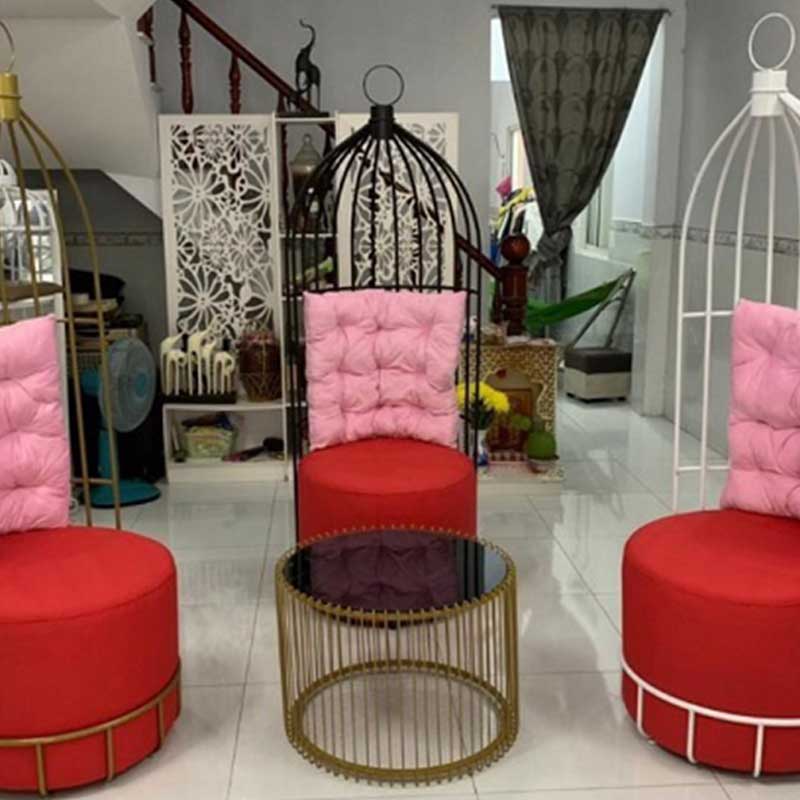 Ghế lồng chim nghệ thuật đệm nhung loại đẹp đủ màu GG290