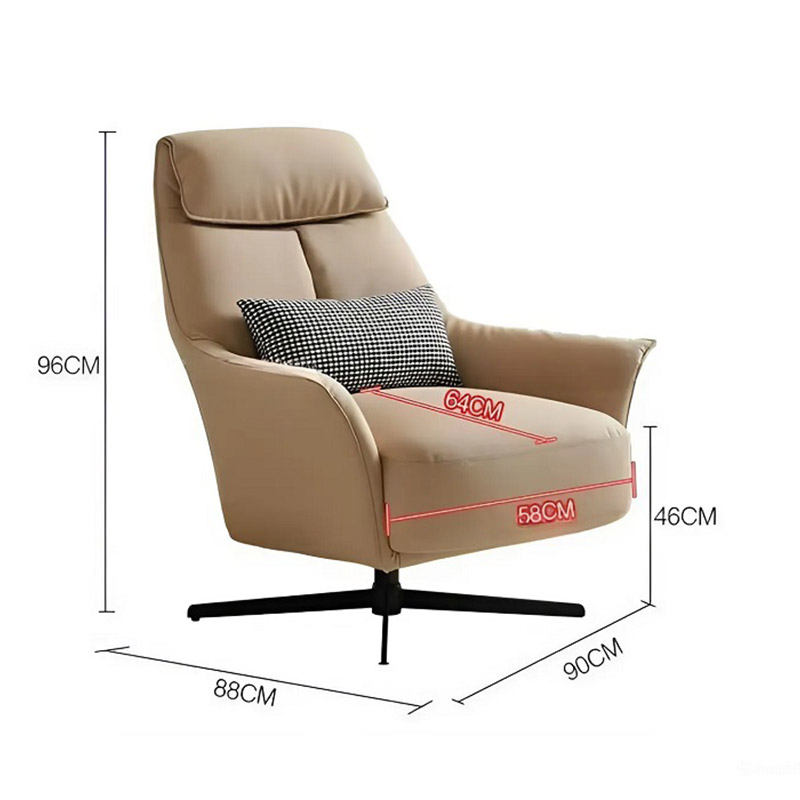 Ghế thư giãn chân thép cacbon xoay 360, nệm lò xo cối đàn hồi da PU GG331