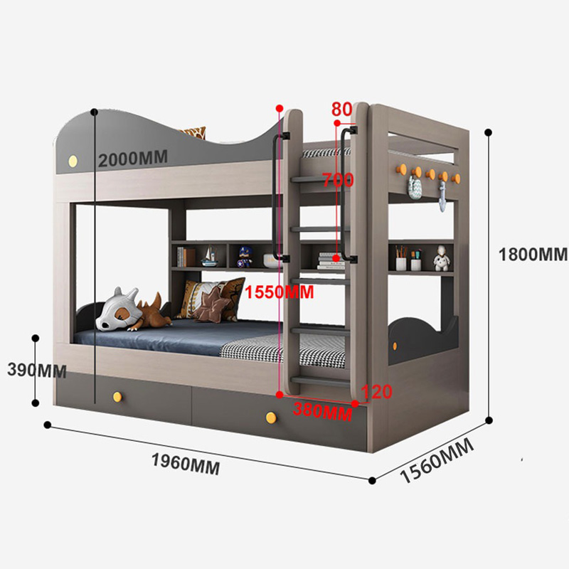 Giường tầng cho bé gỗ MDF nhiều màu sắc tùy chọn GN460