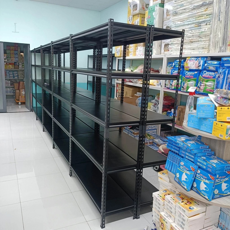 Giá Kệ Sắt V Cài dài 100 x rộng 50cm, 3,4,5 tầng lắp ghép dễ dàng cho kho, siêu thị, tạp hóa KB268