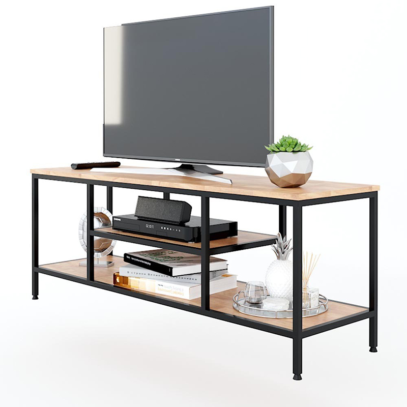 Kệ tivi 140cm khung sắt sơn tĩnh điện kết hợp mặt gỗ cao su KT940