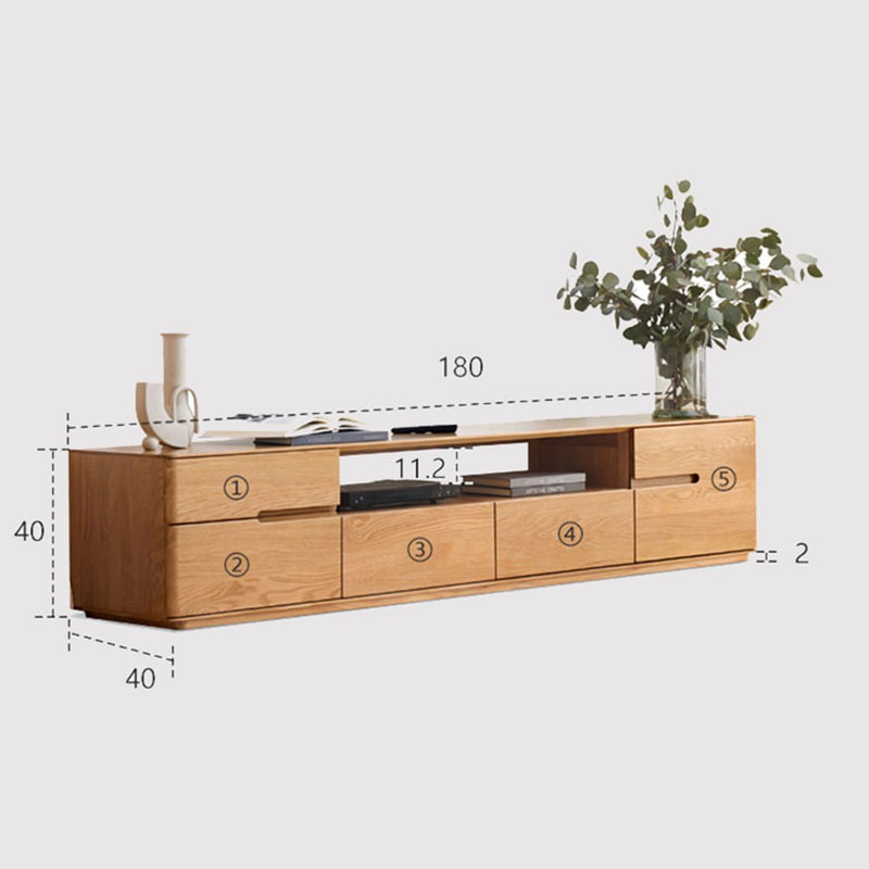 Kệ tivi phòng khách gỗ sồi tự nhiên KT124