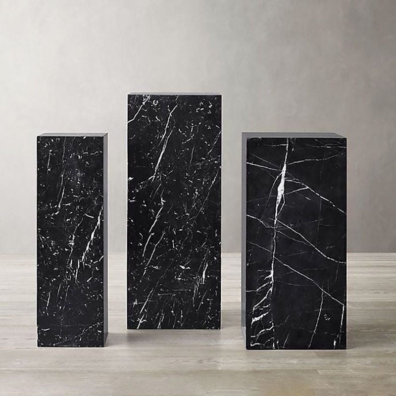 Kệ trang trí đá cẩm thạch đen vân trắng tự nhiên TR293