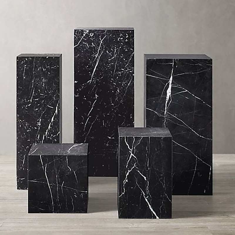 Kệ trang trí đá cẩm thạch đen vân trắng tự nhiên TR293