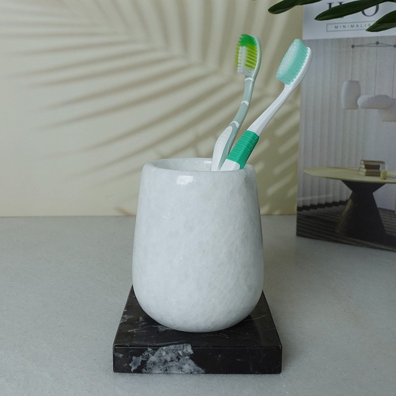 Cốc đựng bàn chải đánh răng đá marble cao cấp PT006