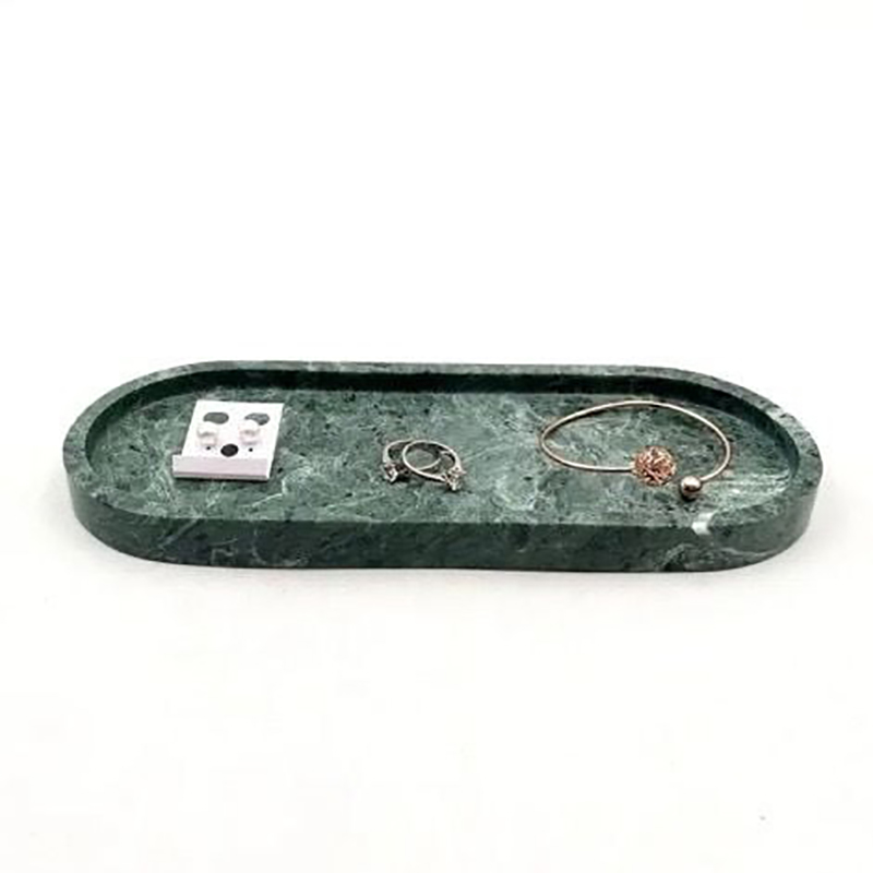 Khay đá marble hình ovan trang trí phòng tắm đá xanh Ấn Độ PT010