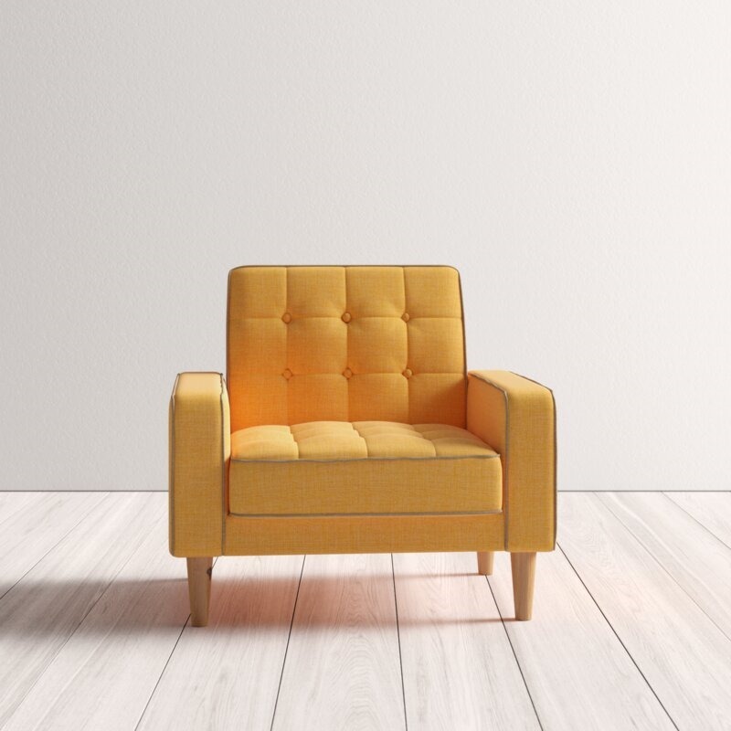 Ghế sofa đơn Arm Chair tựa lưng may rút múi đẹp mắt SF964