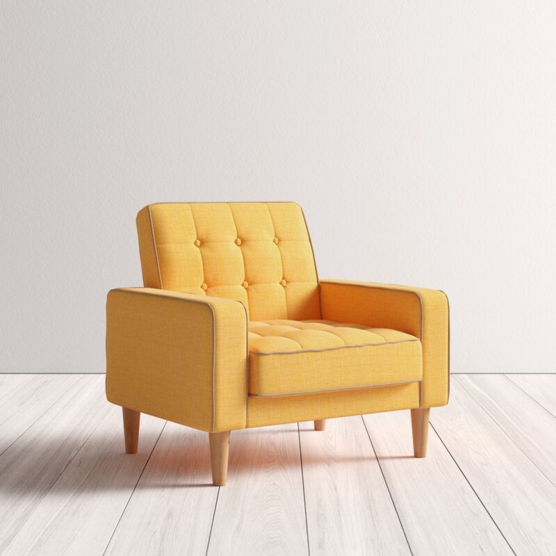 Ghế sofa đơn Arm Chair tựa lưng may rút múi đẹp mắt SF964