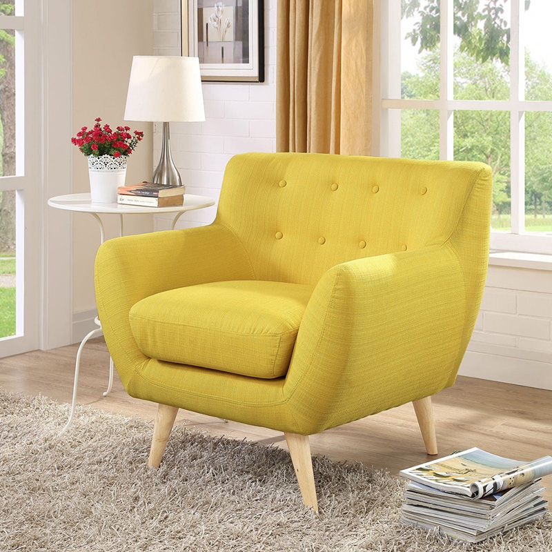 Ghế sofa đơn đọc sách khung gỗ sồi đệm vải nhiều màu SF965