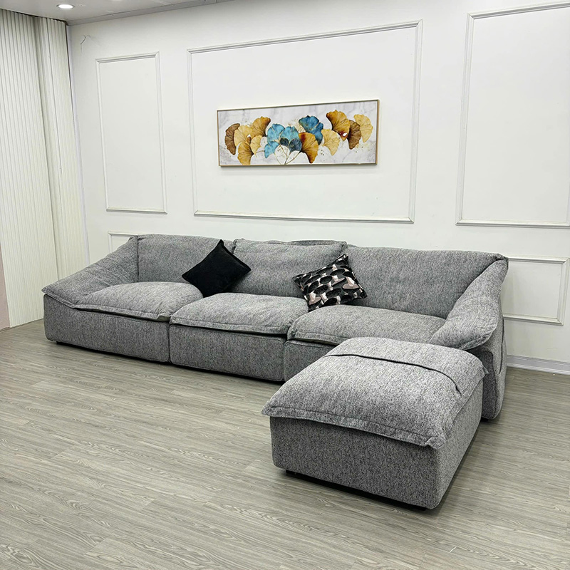 Ghế sofa góc vải nỉ nhập phong cách Hàn siêu sang SF696