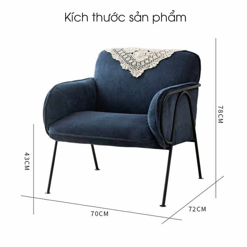 Ghế sofa thư giãn phong cách retro Bắc Âu ngồi êm thoải mái SF638