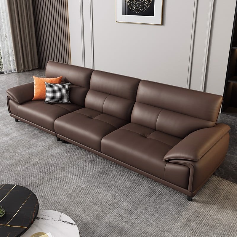 Sofa da phòng khách đẹp, hiện đại cho nhà phố, căn hộ chung cư SF665