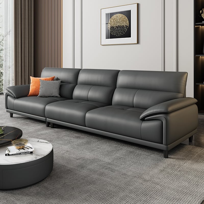 Sofa da phòng khách đẹp, hiện đại cho nhà phố, căn hộ chung cư SF665