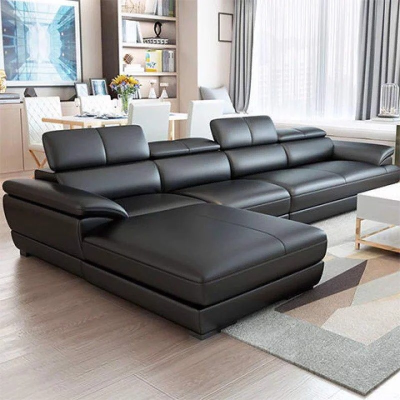 Sofa góc L da cao cấp, đệm mút siêu êm SF669