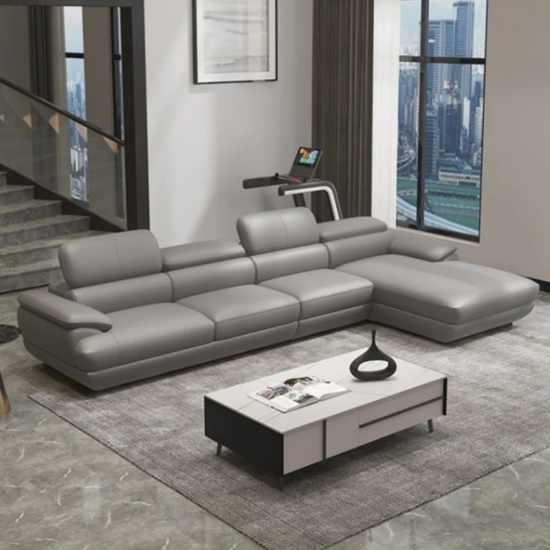 Sofa góc L da cao cấp, đệm mút siêu êm SF669