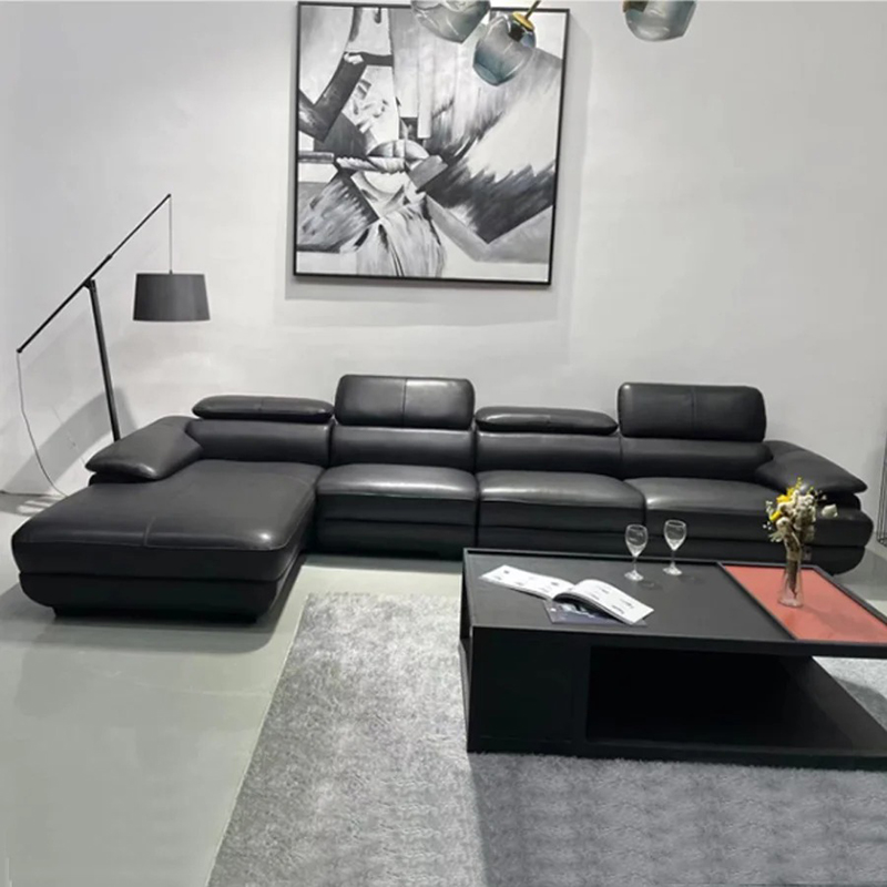 Sofa góc L da cao cấp, đệm mút siêu êm SF669