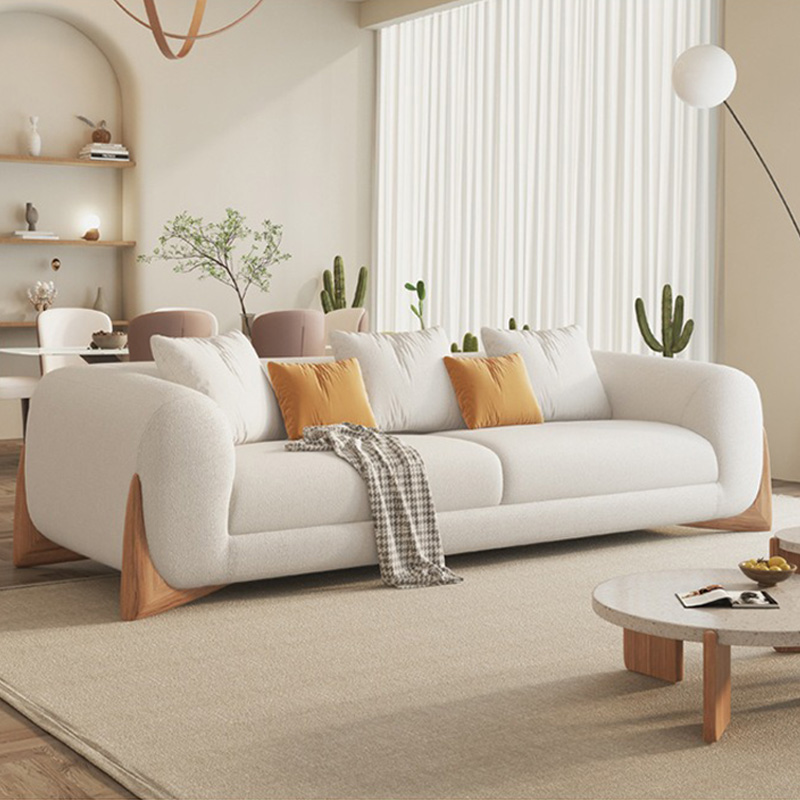 Sofa văng bọc vải lông cừu siêu xinh cho phòng khách SF662