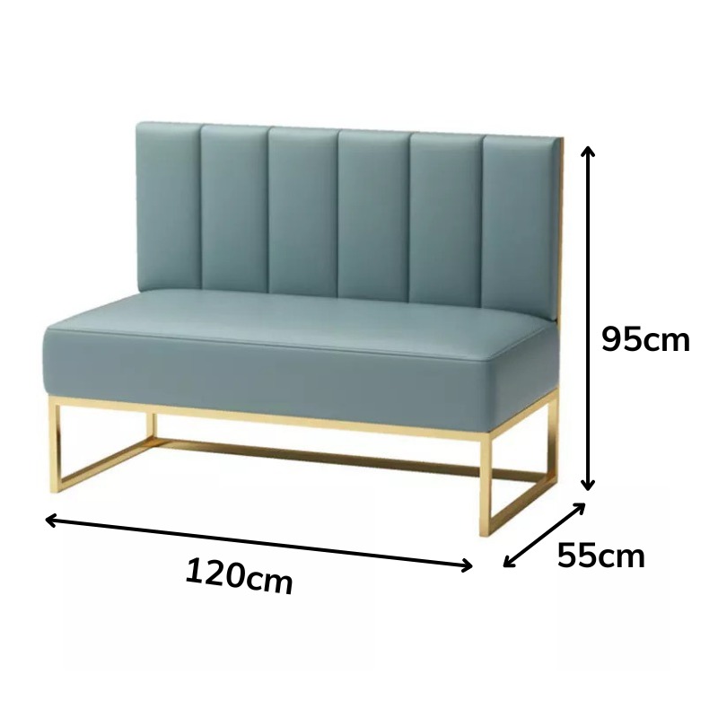 Ghế sofa băng 1m2 khung sắt mạ vàng bọc nệm da SF620