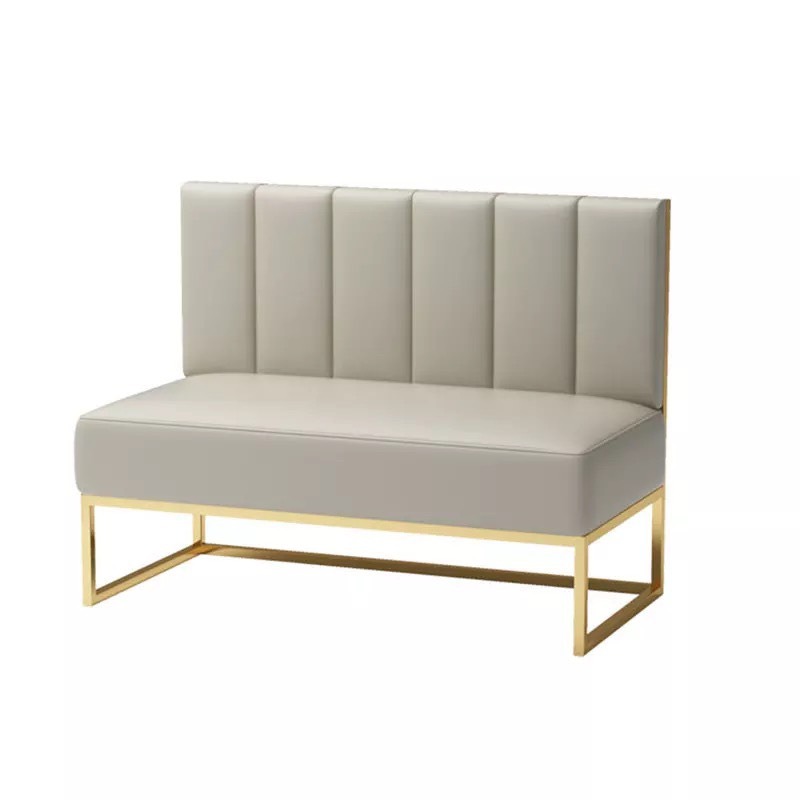 Ghế sofa băng 1m2 khung sắt mạ vàng bọc nệm da SF620