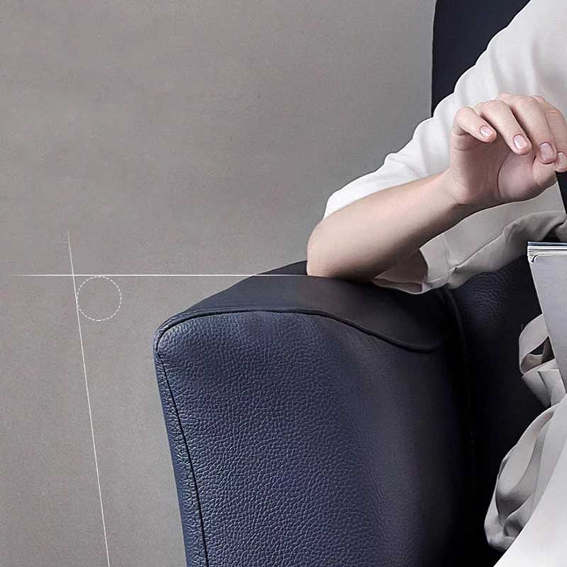 Ghế sofa góc chữ L bọc da cao cấp có tay vịn SF613