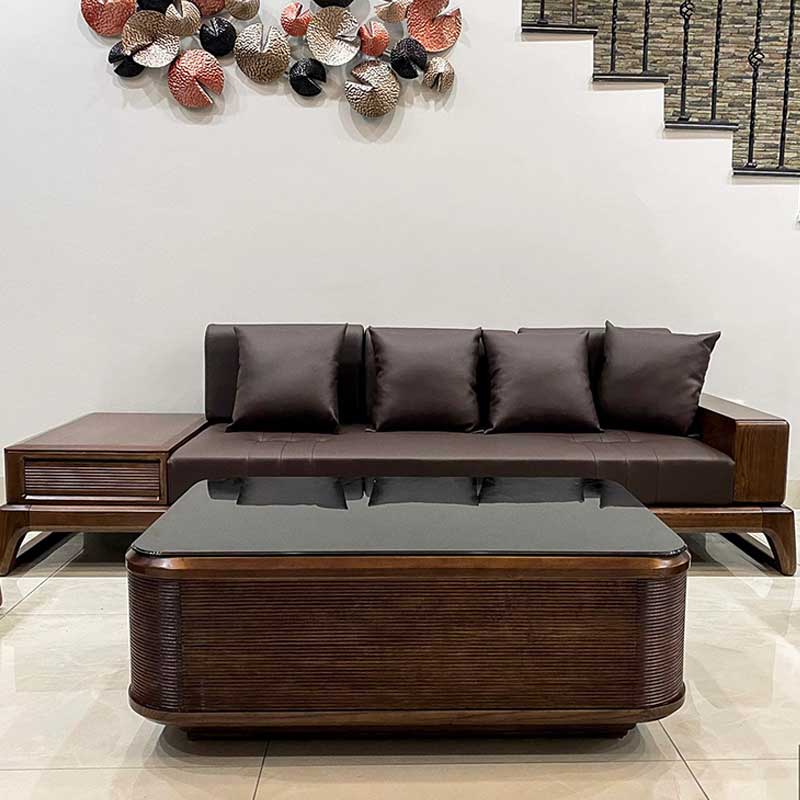 Sofa gỗ óc chó sang trọng cho phòng khách SF090