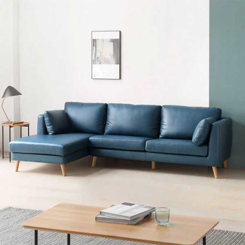 Sofa góc chữ L khung gỗ bọc da sang trọng SF666