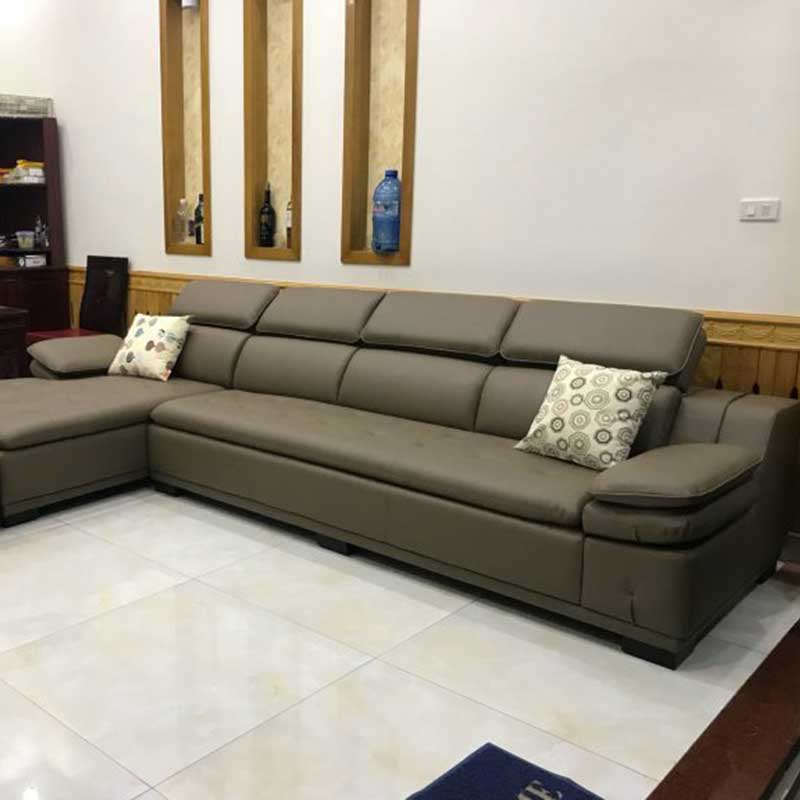 Sofa góc da cao cấp khung gỗ Sồi màu tuỳ chọn SF643