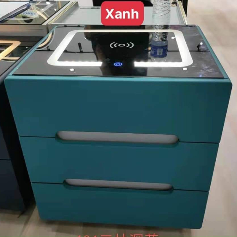 Bàn tủ tab đầu giường tích hợp sạc không dây & đèn LED TD588