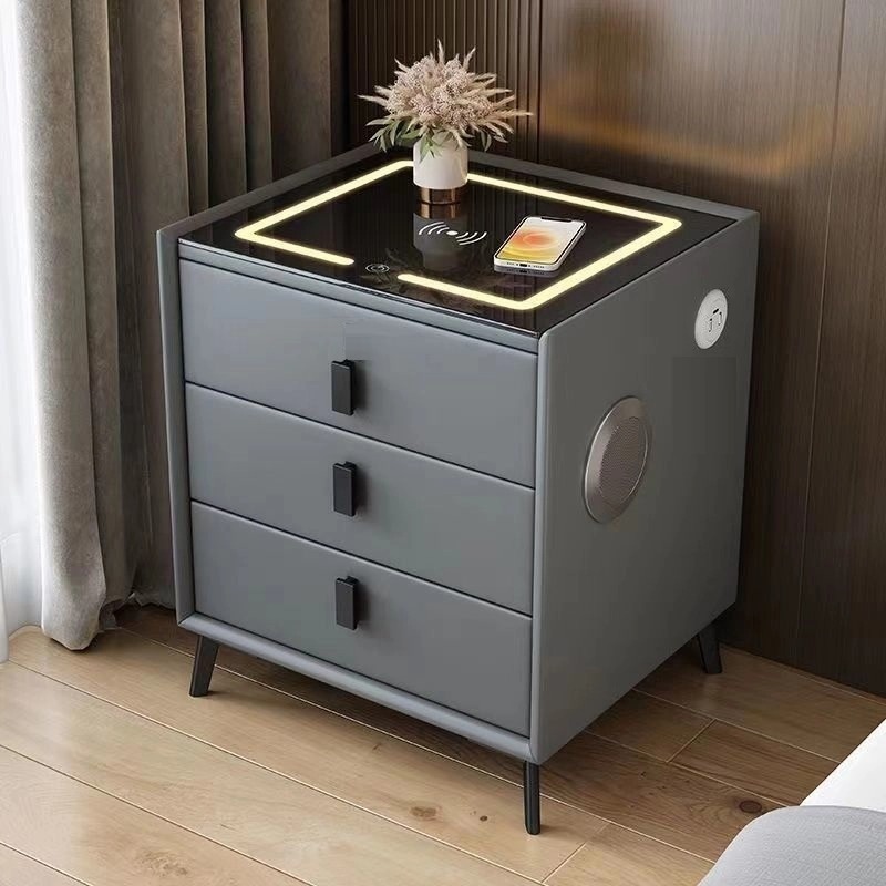 Tab đầu giường thông minh có sạc không dây, đèn LED, loa Blutooth TD601