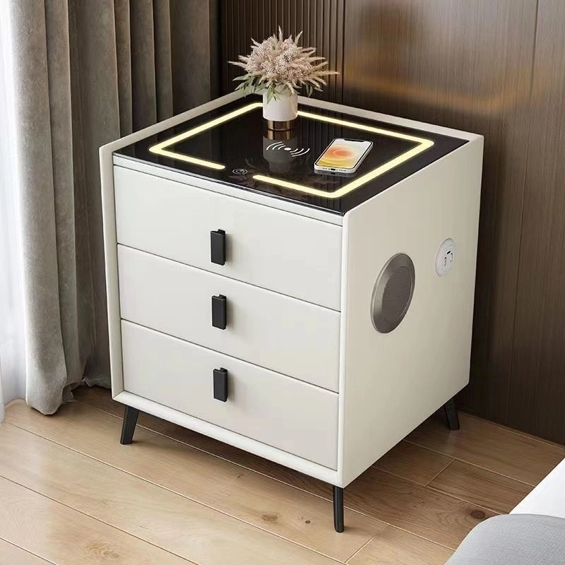 Tab đầu giường thông minh có sạc không dây, đèn LED, loa Blutooth TD601