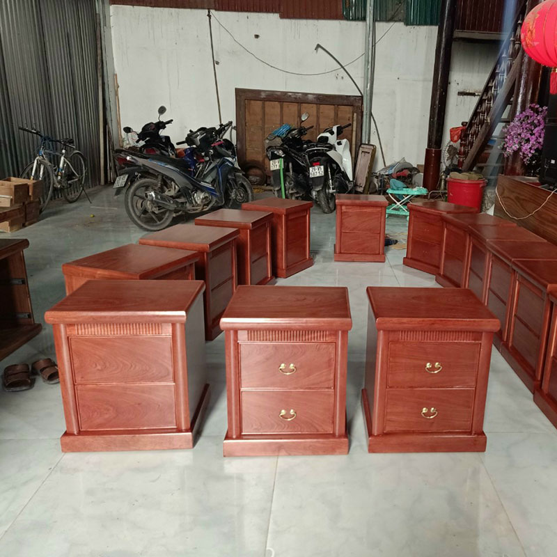 Tủ tab đầu giường gỗ xoan đào màu cánh gián cực đẹp TD526