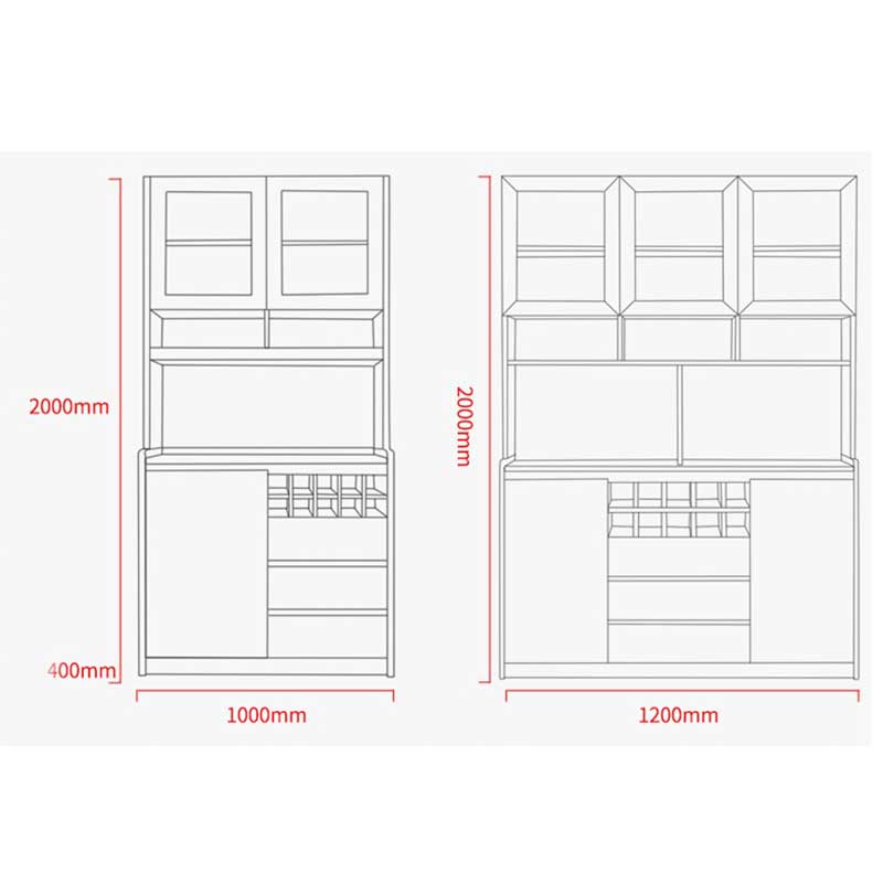 Tủ đựng bát đĩa 1m2 x 2m tiện dụng cho phòng bếp TB675