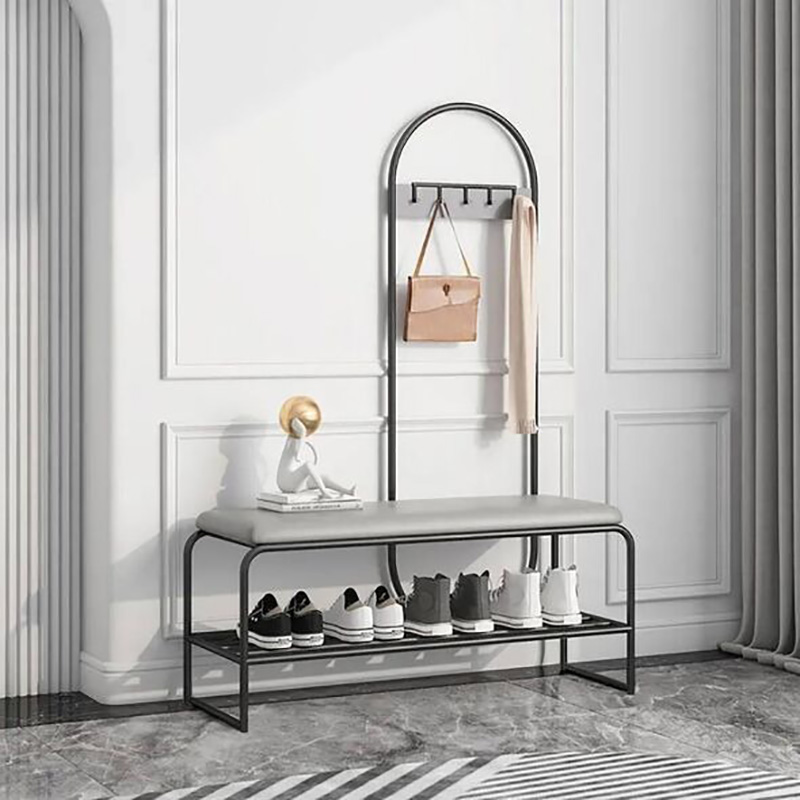 Ghế giày khung sắt bọc nệm có giá treo đồ TG028