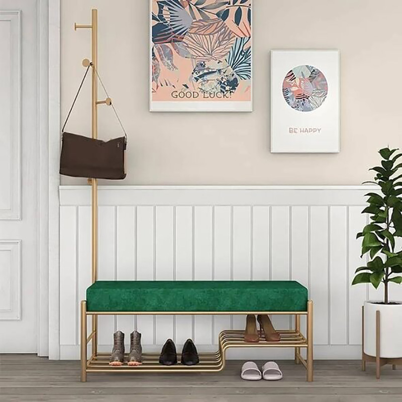 Ghế ngồi thay giày nệm êm có cây treo đồ TG029