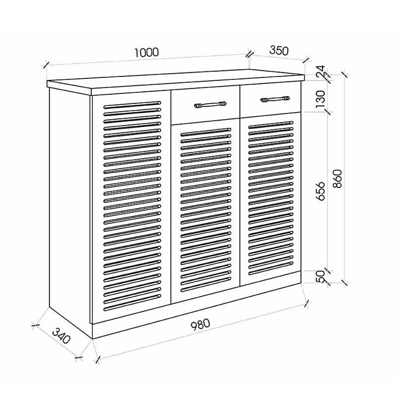 Tủ đựng giầy dép bằng gỗ sồi tự nhiên hiện đại TG666