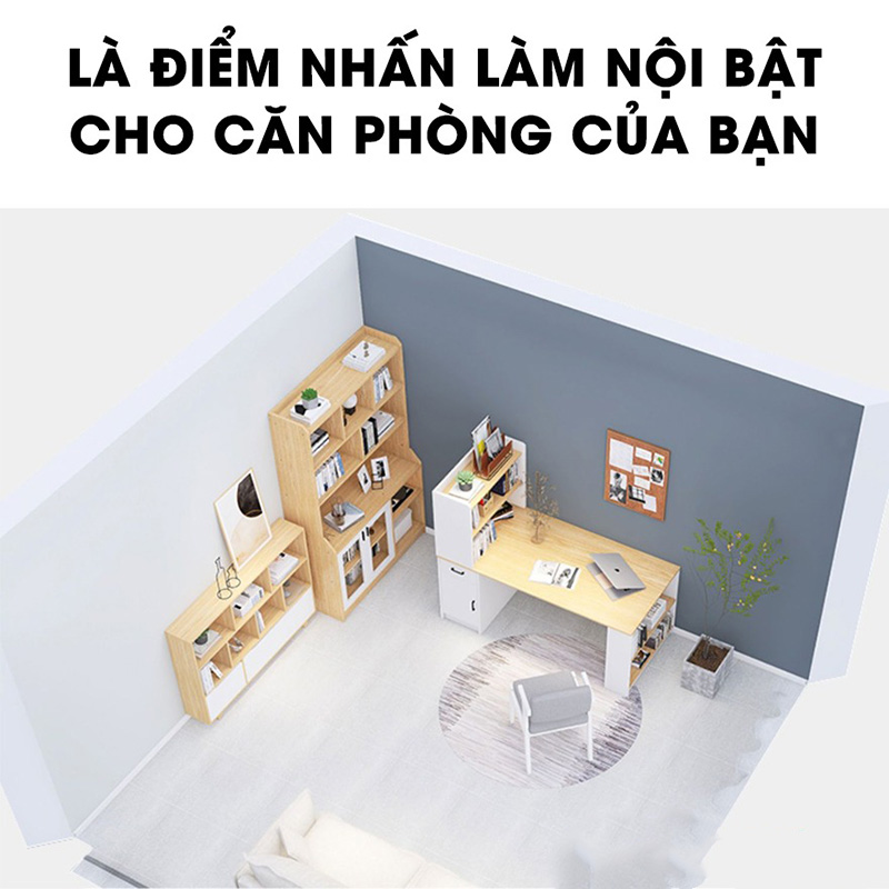 Kệ sách gỗ MDF thiết kế chắc chắn đa năng TS098