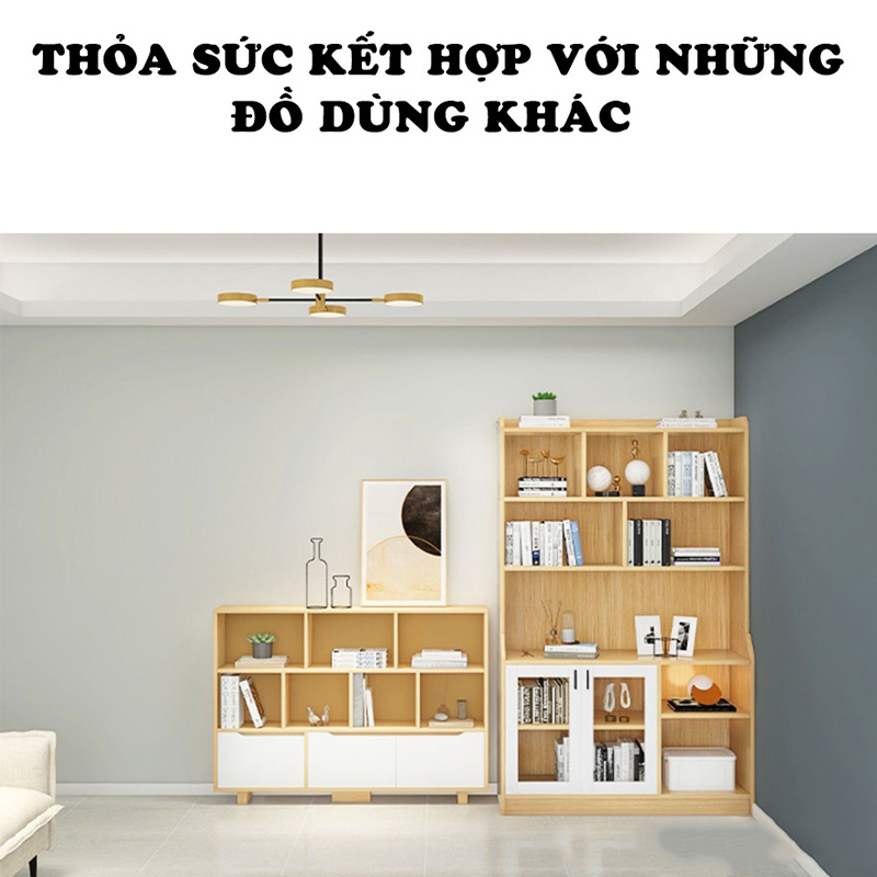 Kệ sách gỗ MDF thiết kế chắc chắn đa năng TS098