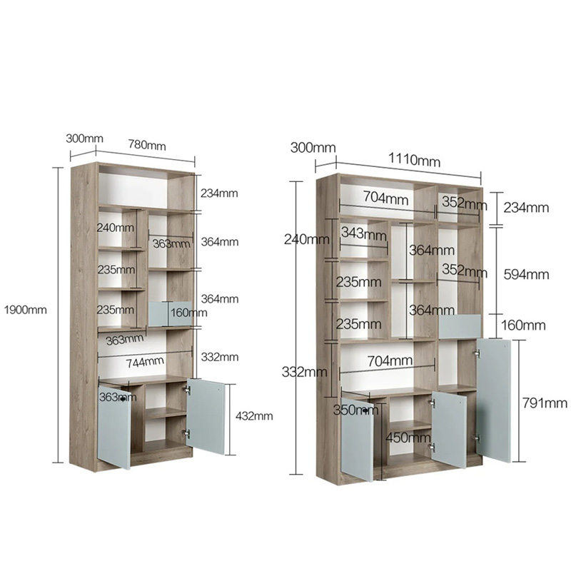 Tủ kệ sách gỗ công nghiệp màu sắc hiện đại trẻ trung TS103