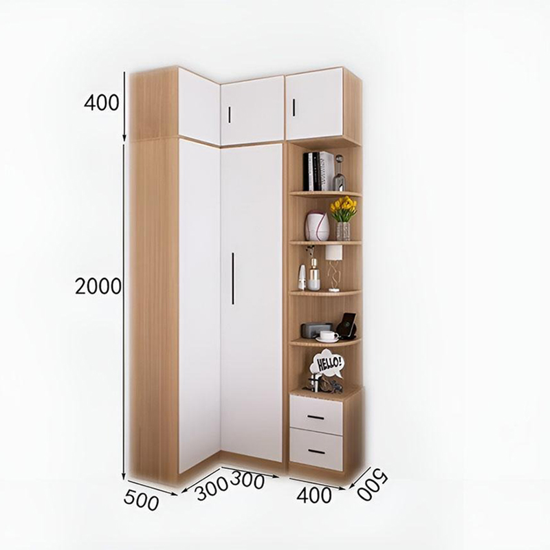 Tủ áo góc chữ L kèm kệ tiện dụng TQ674