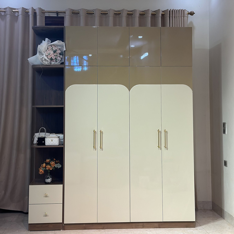 Tủ quần áo gỗ công nghiệp MDF phủ sơn 4 cánh TQ682