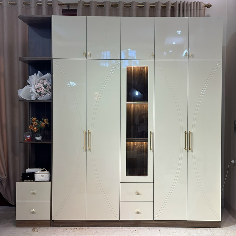 Tủ quần áo gỗ công nghiệp phủ sơn cao cấp TQ680