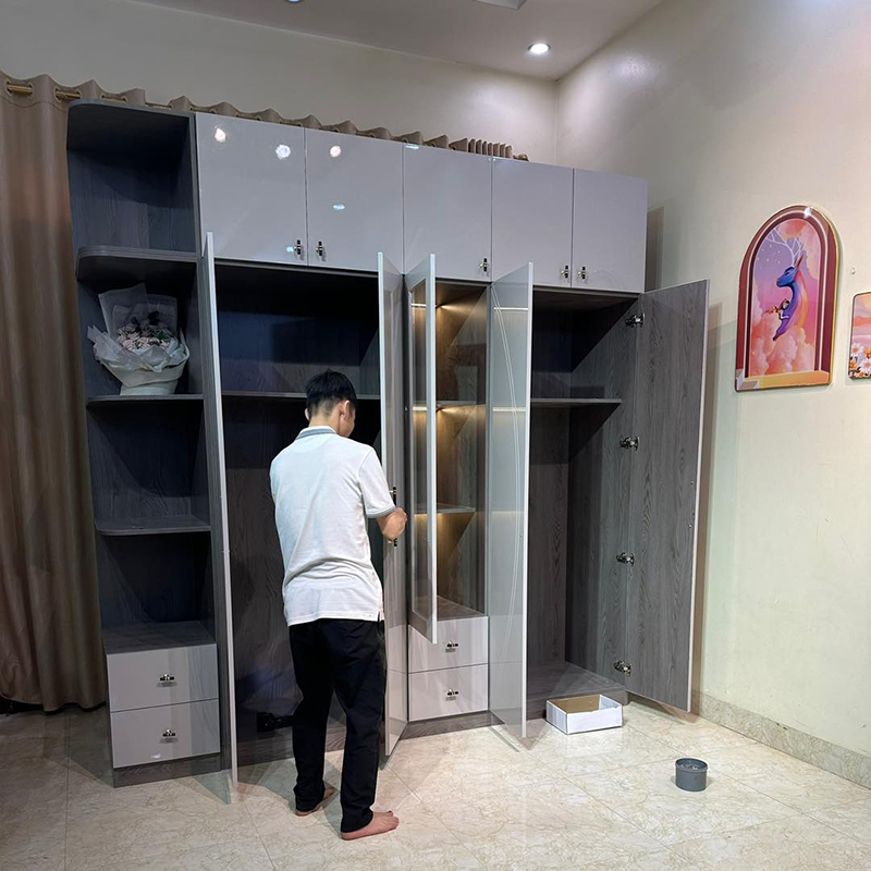 Tủ quần áo gỗ công nghiệp phủ sơn cao cấp TQ680
