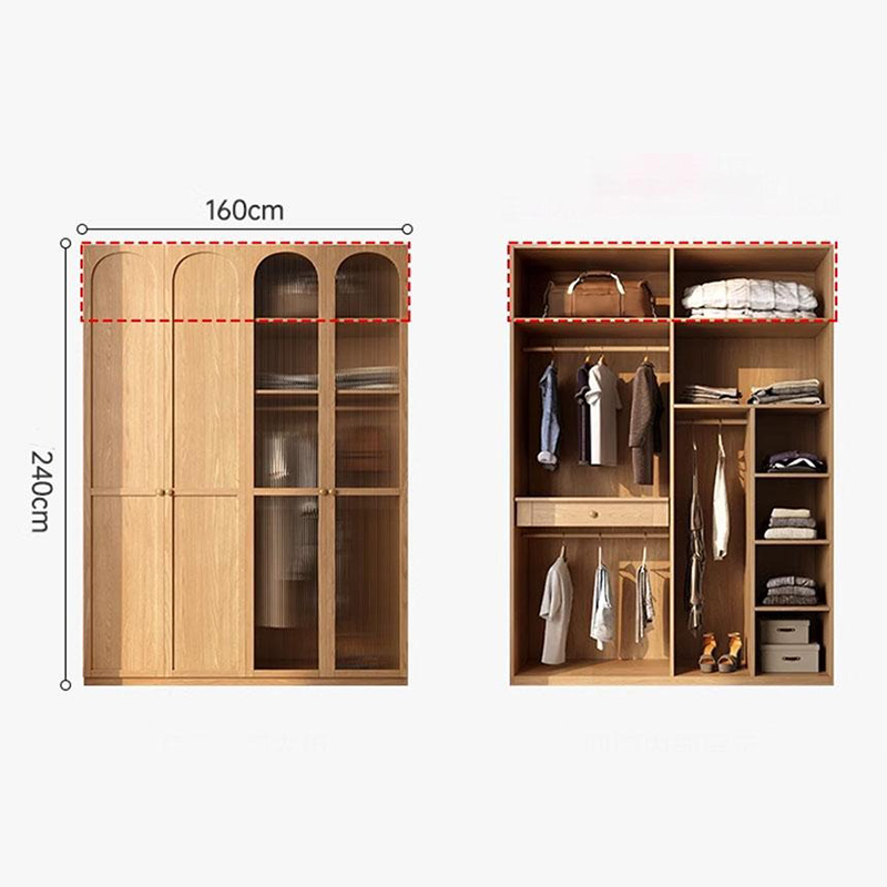 Tủ quần áo gỗ gia đình cánh kính liền bàn đa năng TQ673