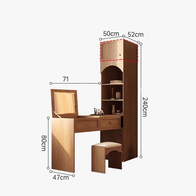 Tủ quần áo gỗ gia đình cánh kính liền bàn đa năng TQ673
