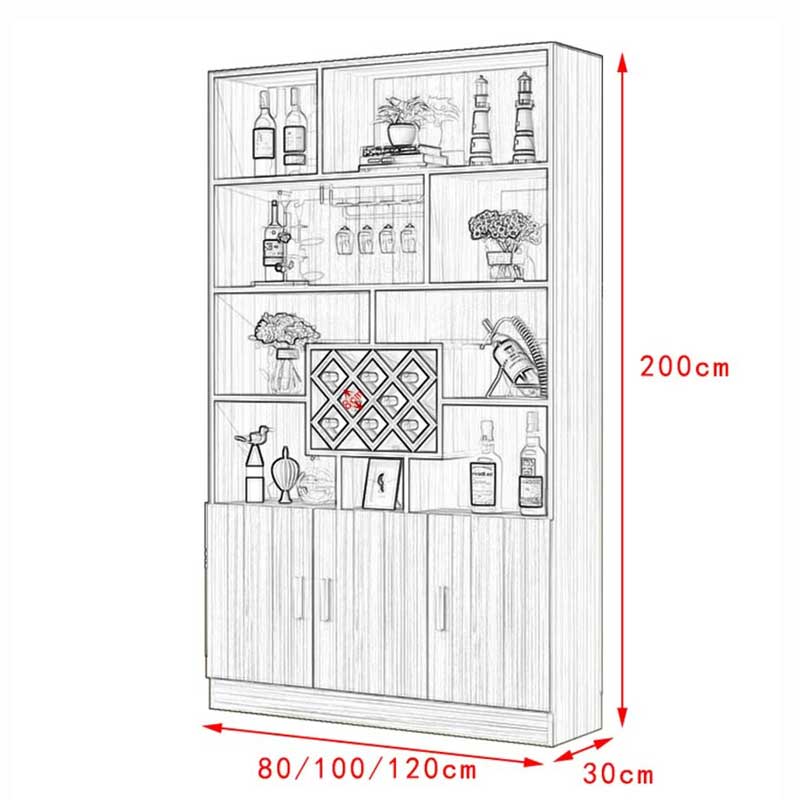 Tủ đựng rượu gỗ công nghiệp phong cách hiện đại TR698