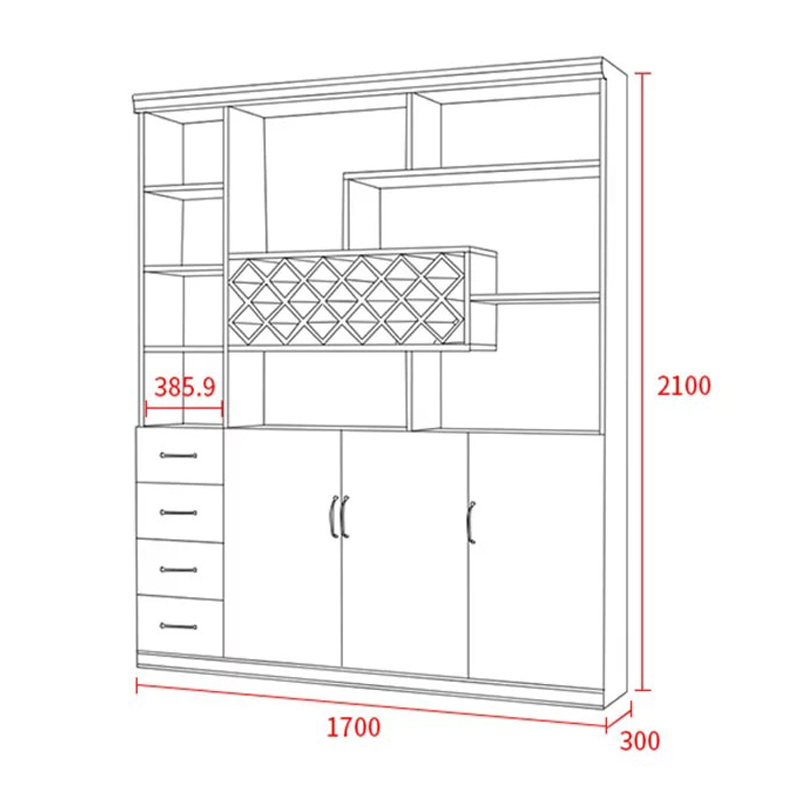 Tủ rượu gỗ công nghiệp gia đình hàng thiết kế TR670