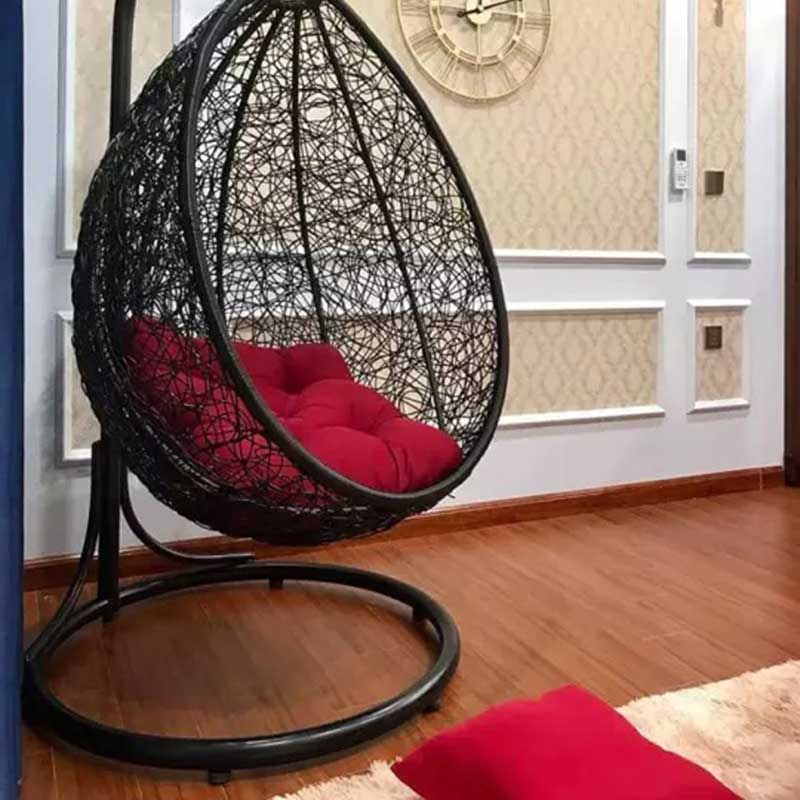 Ghế xích đu đơn đan rối mây nhựa cao cấp XD682
