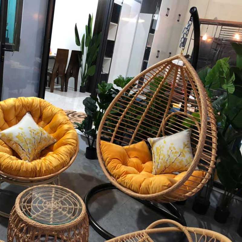 Ghế xích đu đơn song mây sân vườn XD667