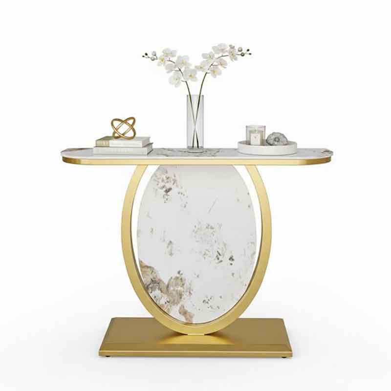 Bàn console hình Oval trang trí decor như bình hoa, đèn để bàn, hay ảnh khung CT088