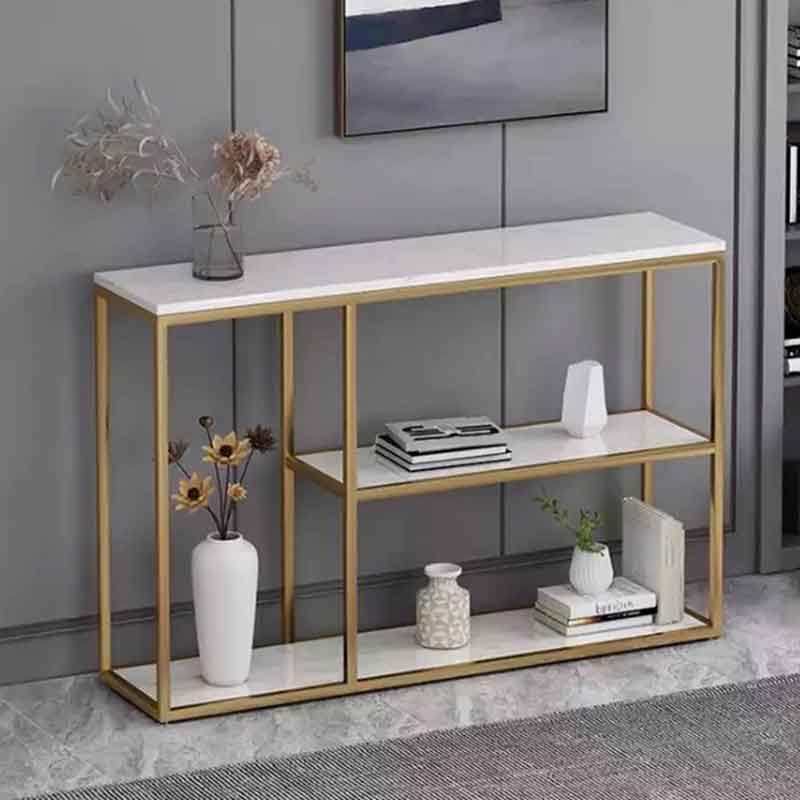 Bàn console trưng bày khung sắt mặt đá vân đẹp CT093